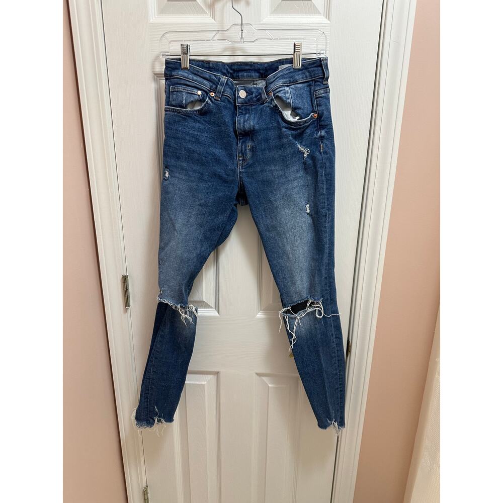& Denim Skinny High Waist Ankle Length Jeans Size 30